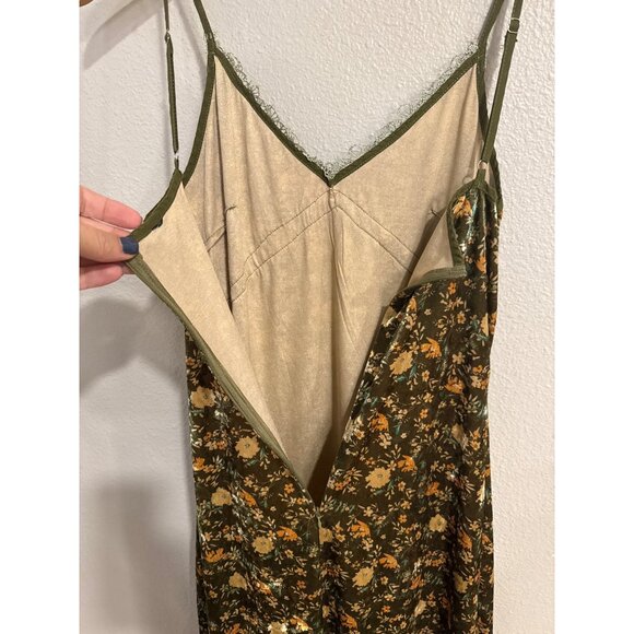 Vintage-Inspired Floral Slip Dress With Lace Trim Adjustable Straps y2k - Picture 2 of 7